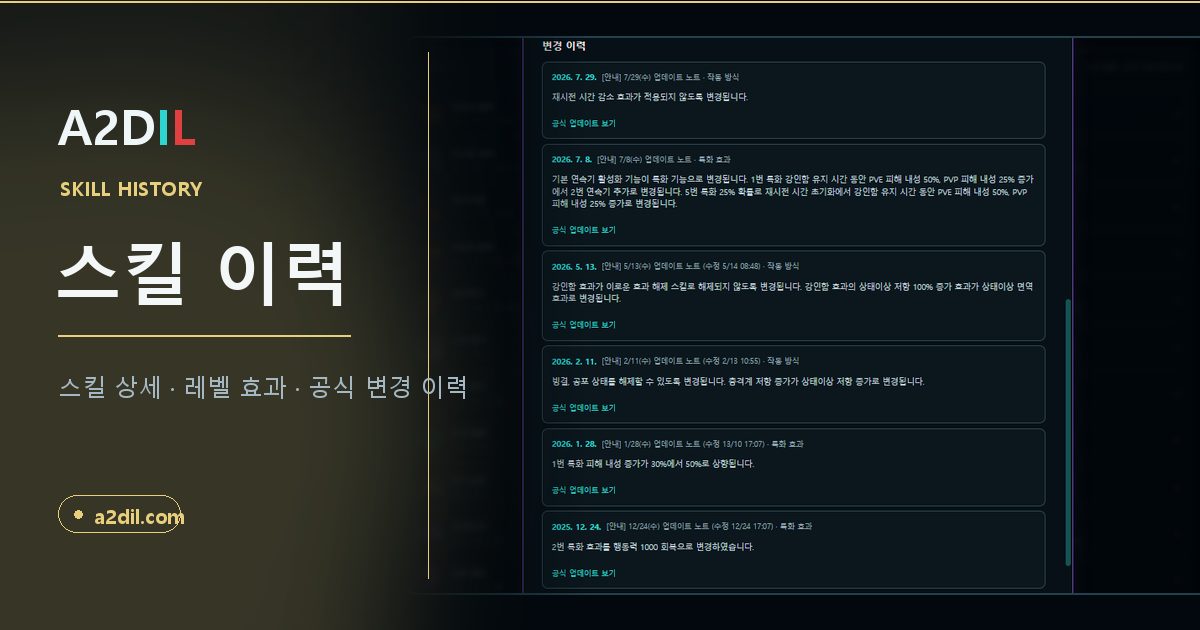 A2DIL 스킬 이력 대표 이미지